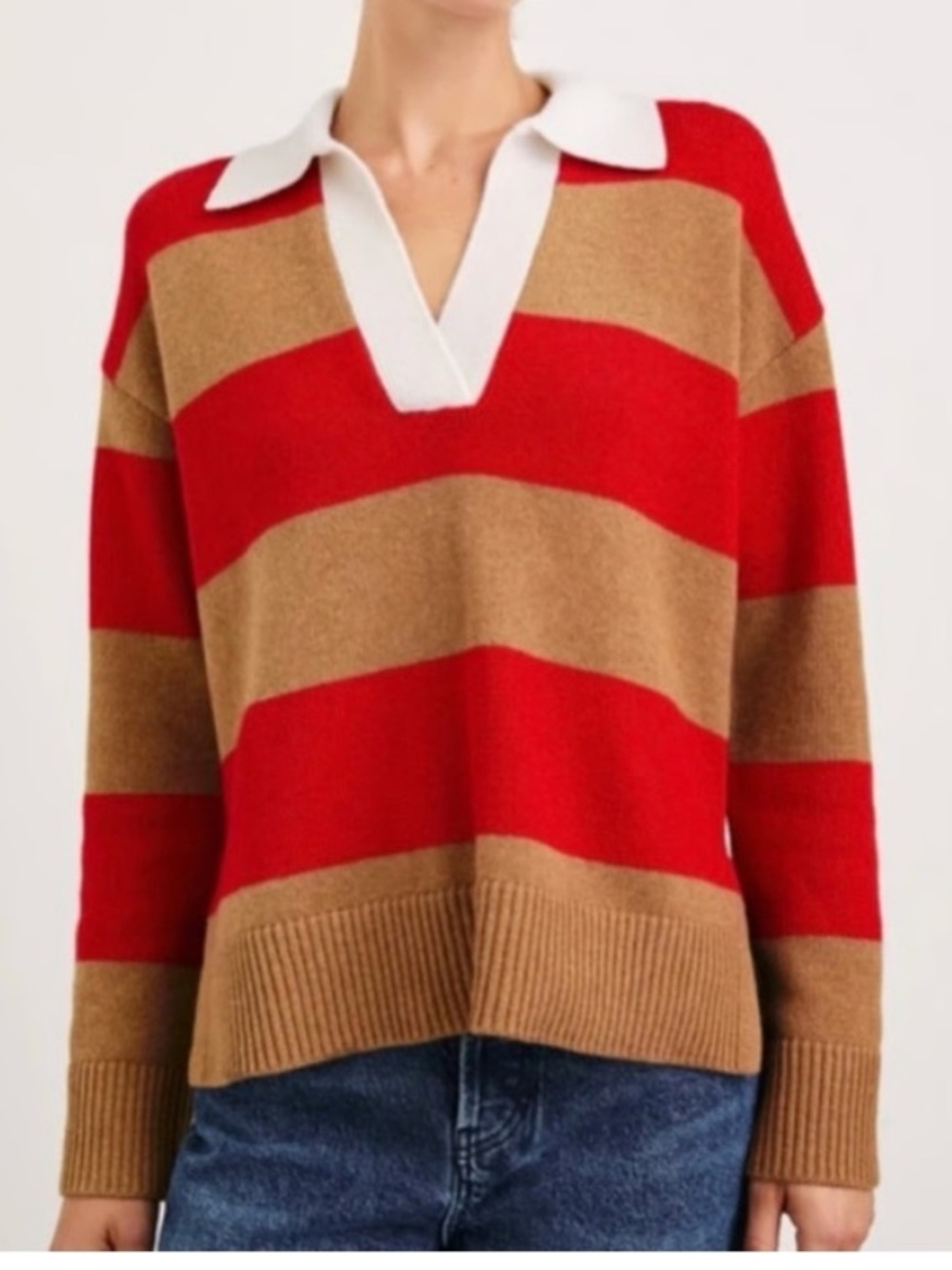 Rails Cashmere Blend Striped Rugby Sweater - Picture 3 of 8